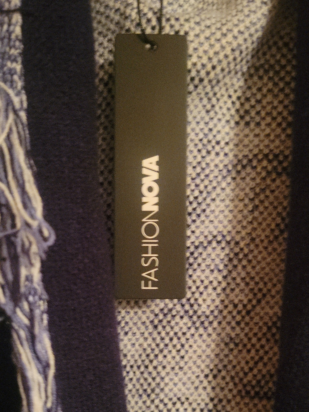 Fashion Nova Navy Fringe Belted Cardigan Coatigan Brand New - Picture 3 of 7